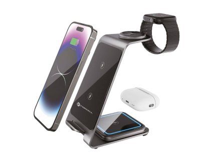 Forcell Bezdrátová nabíječka Simply Charge 3v1 15W černá